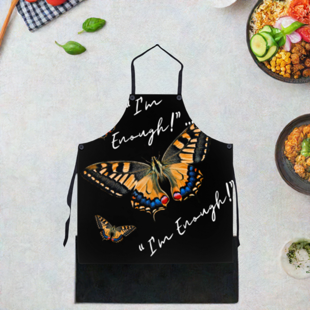 Inspirational-Apron (Black): "I&