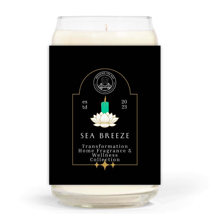13.75oz Clear Jar Candle |Tranquil Sea Breeze Scented Glass Candle