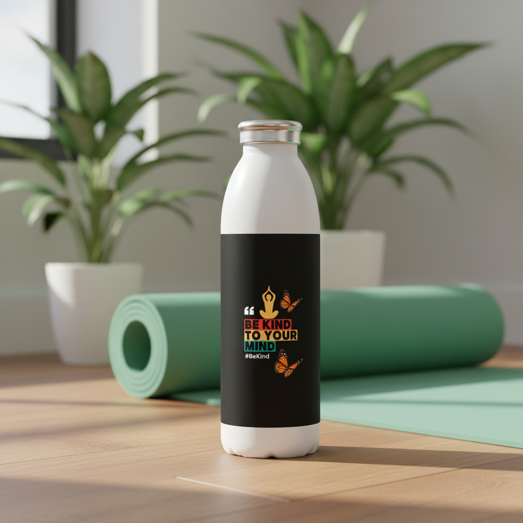 "Be Kind To Your Mind" Vogue Water Bottle – Mental Wellness Affirmation