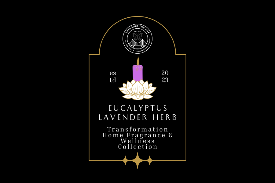 Eucalyptus Lavender Herb Scented Glass Candle with Gold Lid