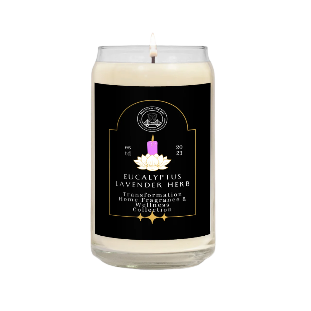 Eucalyptus Lavender Herb Scented Glass Candle