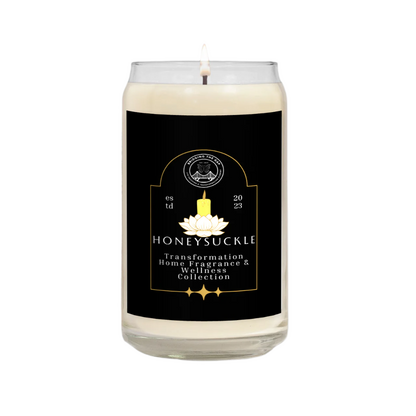 13.75oz Clear Jar Candle | Honeysuckle Scented Glass Candle