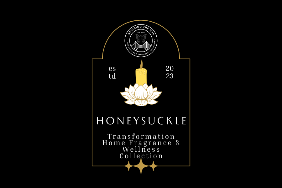 Honeysuckle Scented Glass Candle With Gold Lid