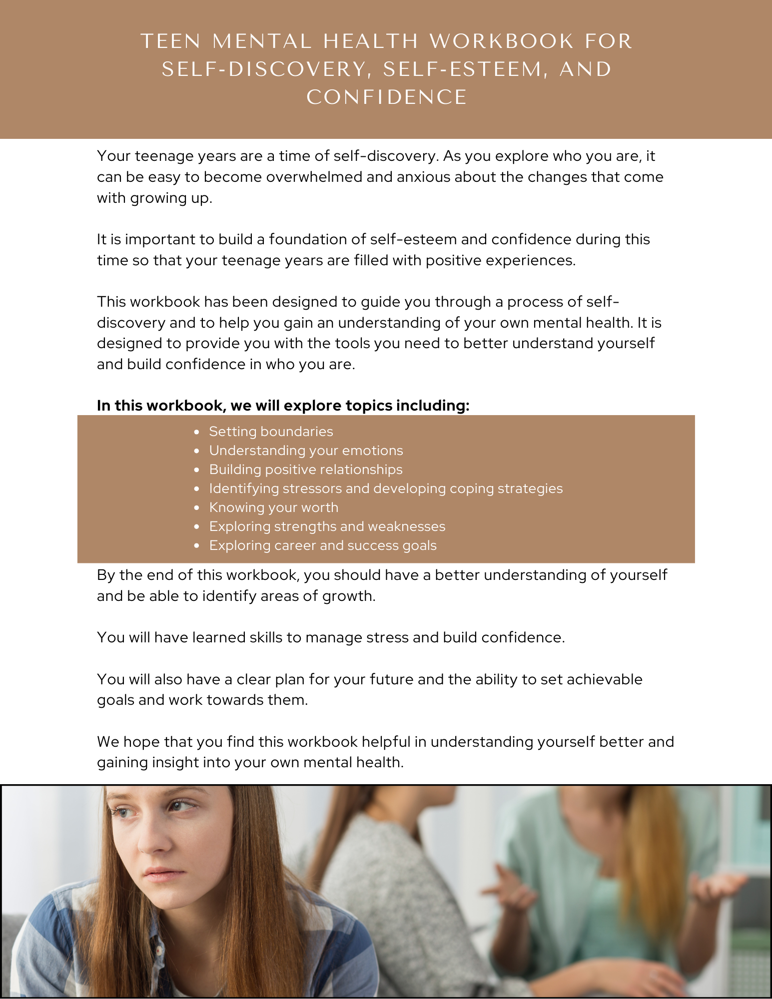 I Am Not My Parents: A Teen Mental Health Workbook