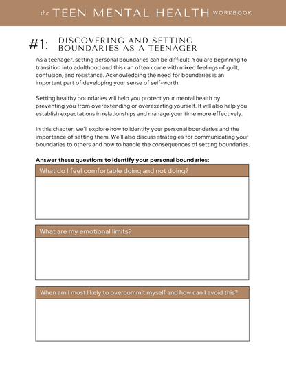 I Am Not My Parents: A Teen Mental Health Workbook
