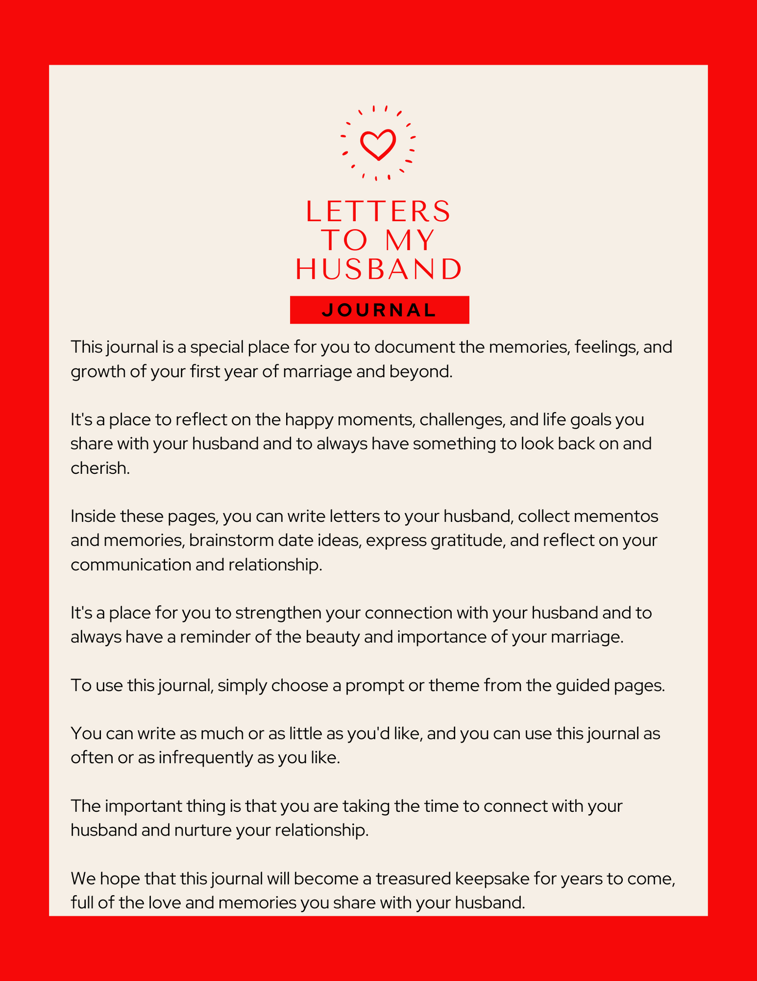 Letters To My Husband Journal-Love renewed, passion rediscovered, intimacy deepened