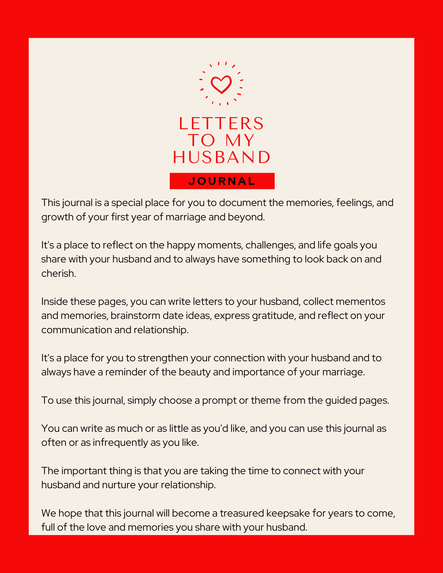Letters To My Husband Journal-Love renewed, passion rediscovered, intimacy deepened