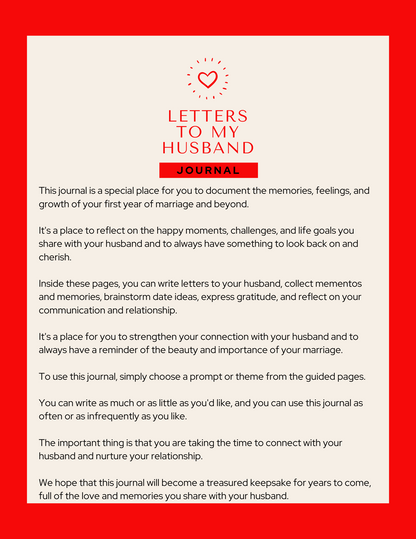 Letters To My Husband Journal-Love renewed, passion rediscovered, intimacy deepened