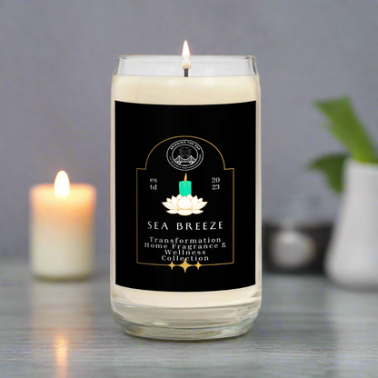 13.75oz Clear Jar Candle |Tranquil Sea Breeze Scented Glass Candle