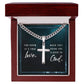 Personalized Steel Cross Necklace on Cuban Chain