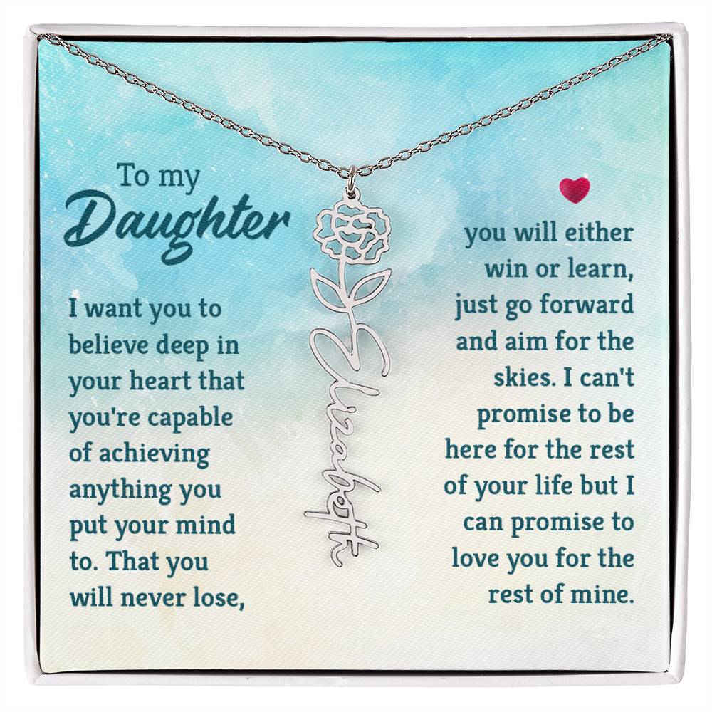 To My Daughter- Customizable Birth Flower Necklace