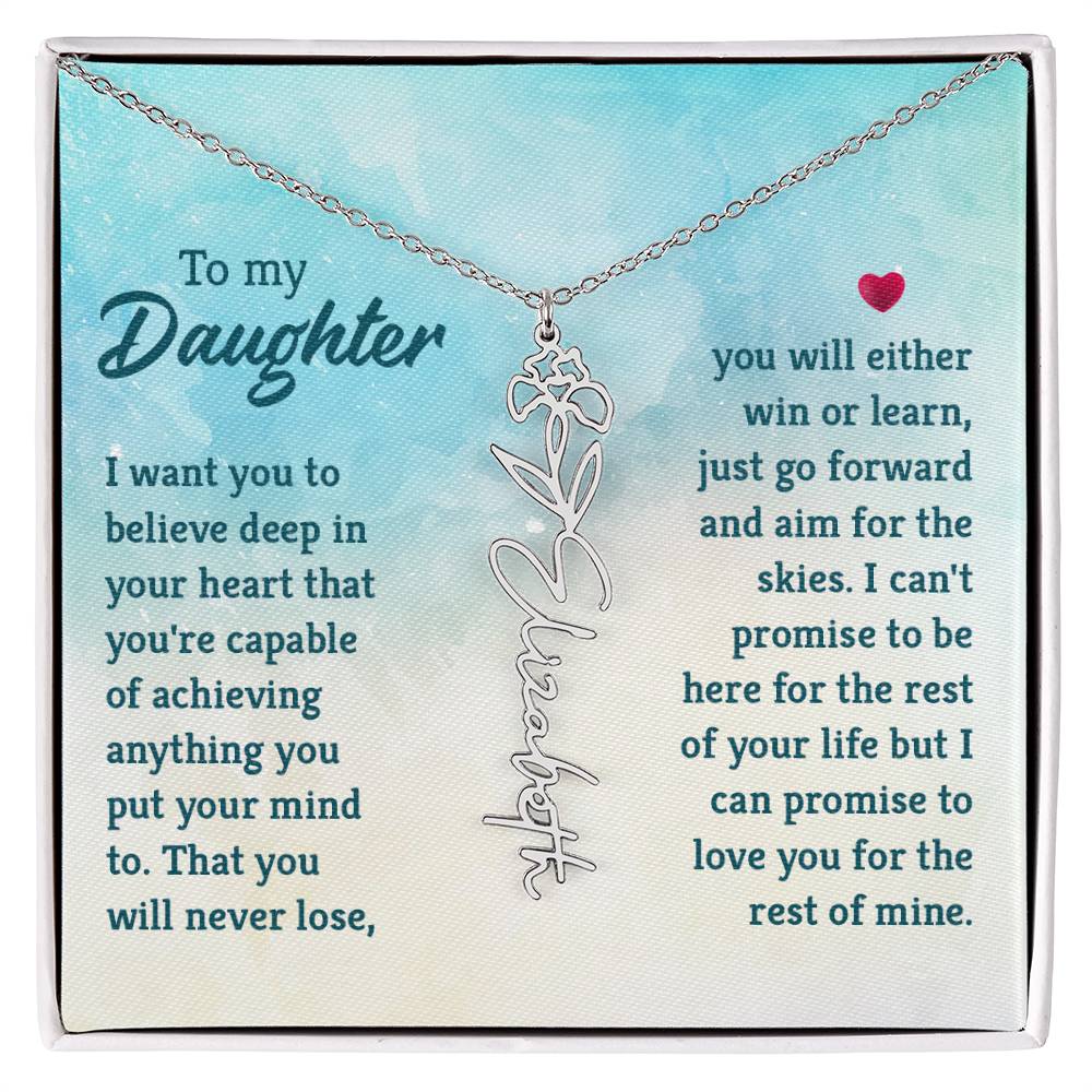 To My Daughter- Customizable Birth Flower Necklace