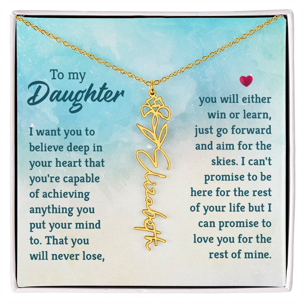 To My Daughter- Customizable Birth Flower Necklace