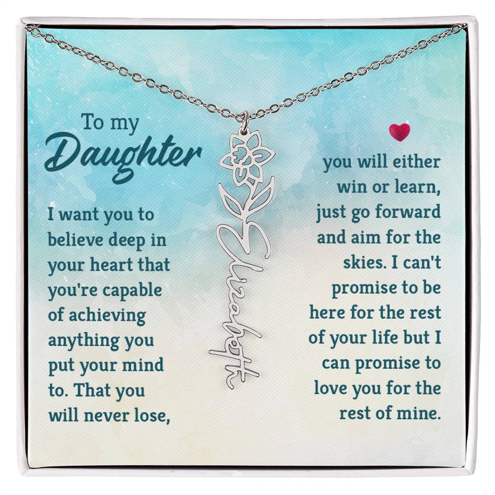 To My Daughter- Customizable Birth Flower Necklace