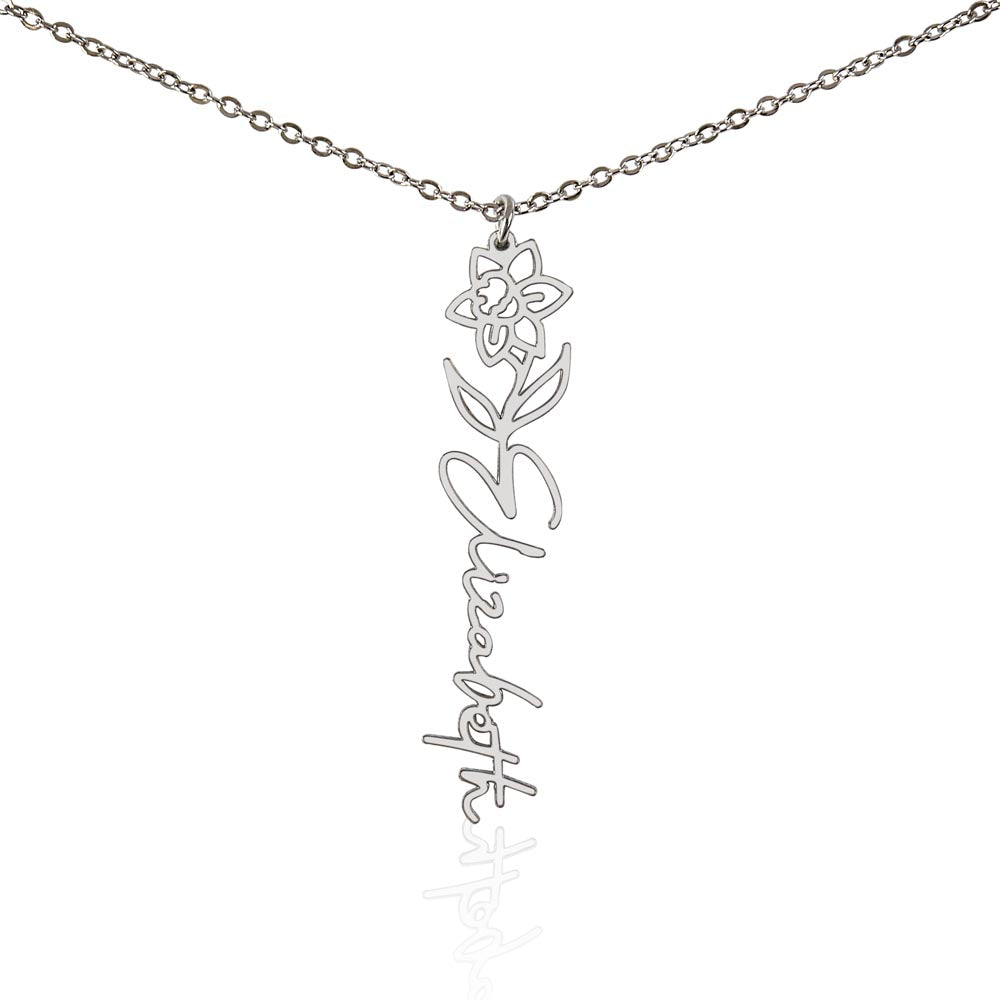 To My Daughter- Customizable Birth Flower Necklace