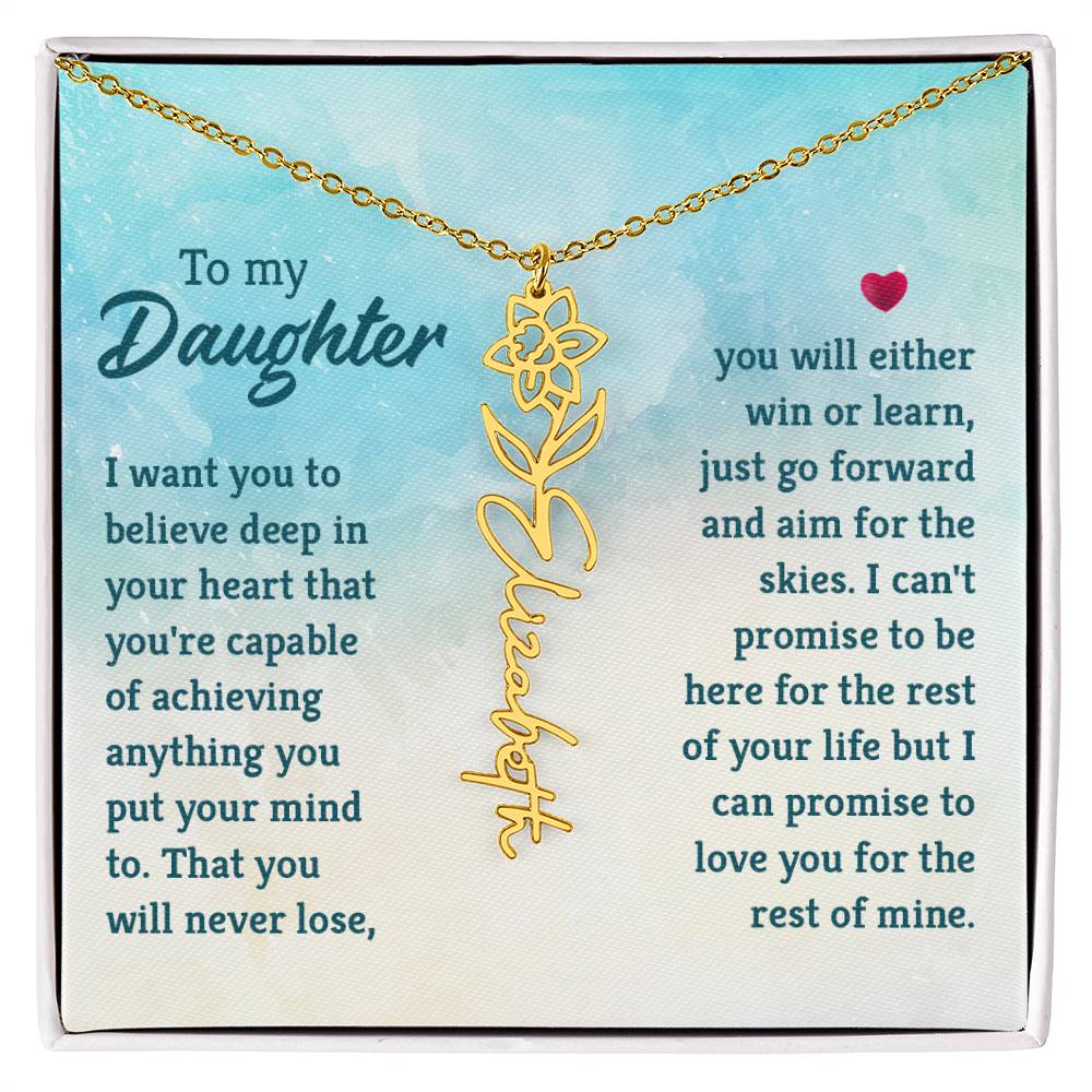 To My Daughter- Customizable Birth Flower Necklace