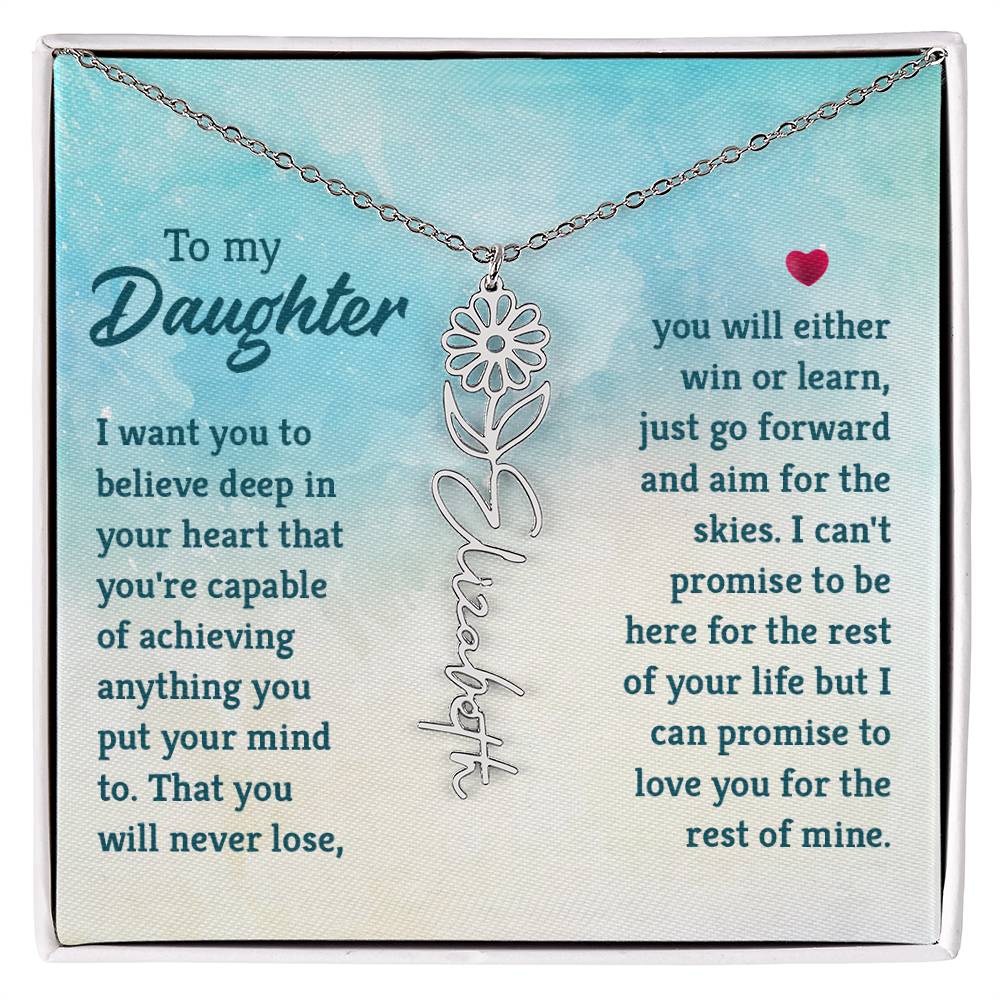 To My Daughter- Customizable Birth Flower Necklace