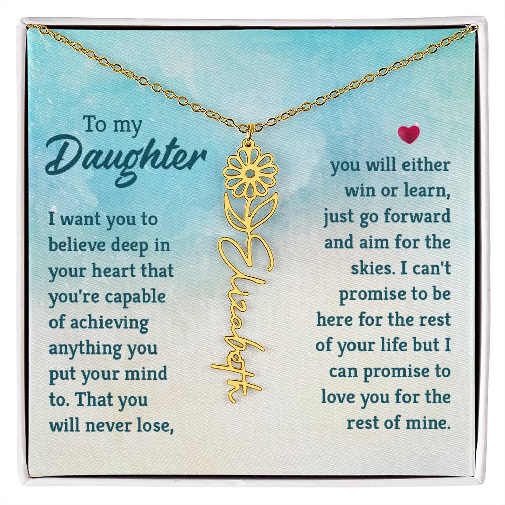 To My Daughter- Customizable Birth Flower Necklace