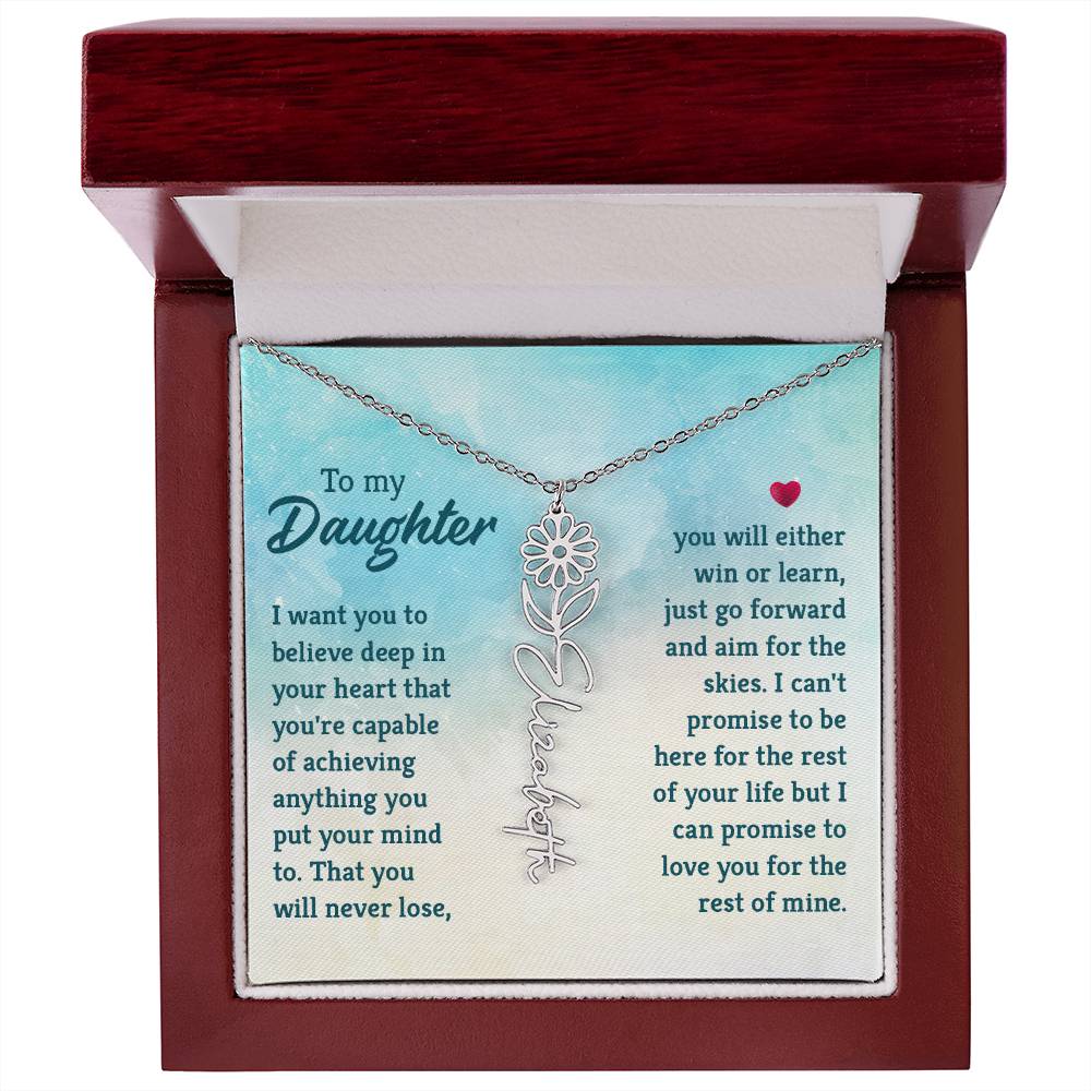 To My Daughter- Customizable Birth Flower Necklace