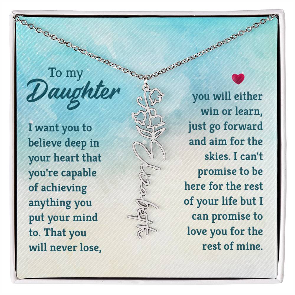 To My Daughter- Customizable Birth Flower Necklace