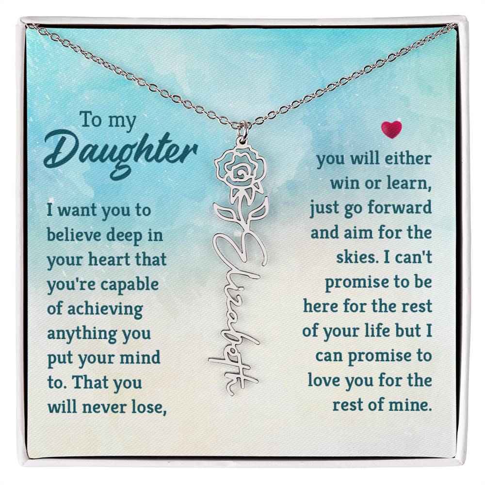 To My Daughter- Customizable Birth Flower Necklace