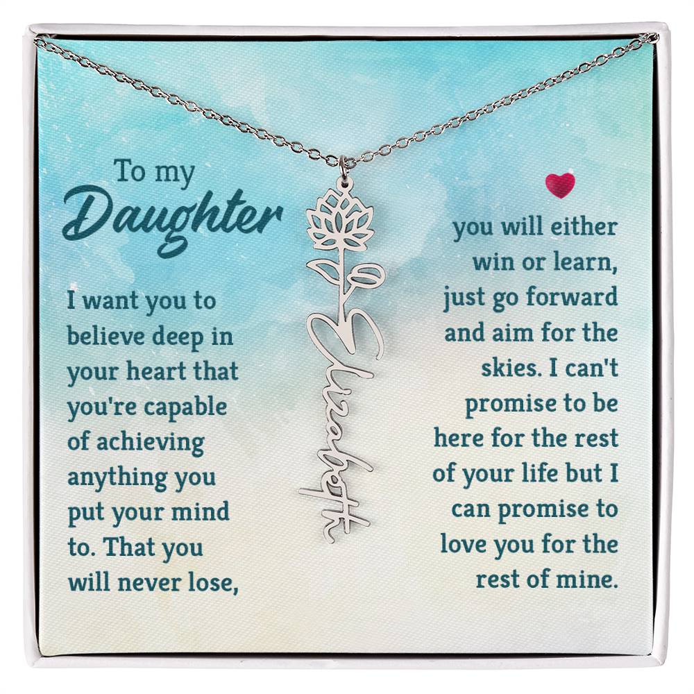 To My Daughter- Customizable Birth Flower Necklace