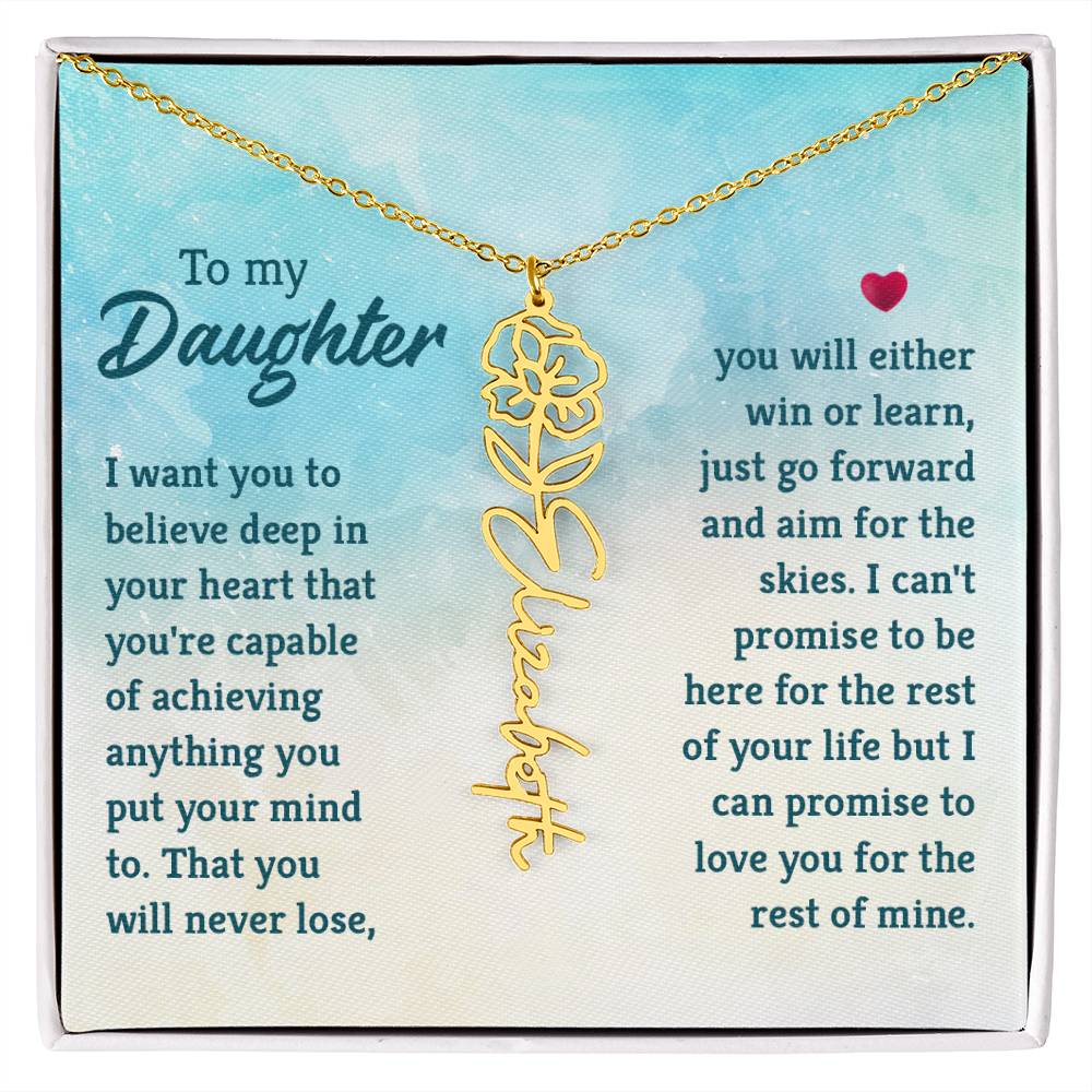 To My Daughter- Customizable Birth Flower Necklace