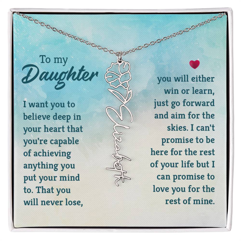 To My Daughter- Customizable Birth Flower Necklace