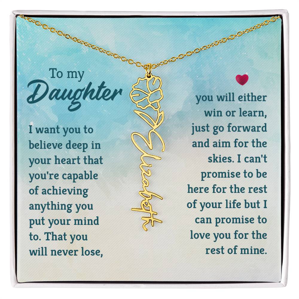 To My Daughter- Customizable Birth Flower Necklace