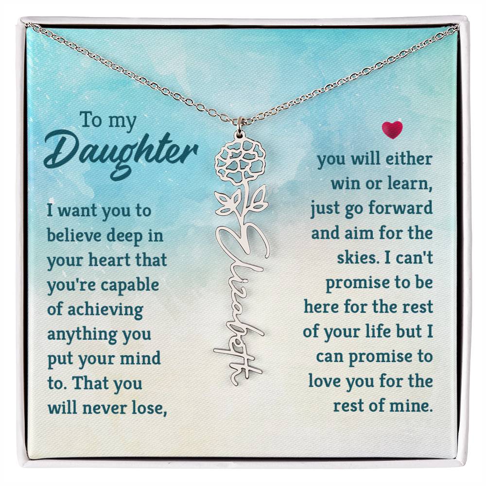 To My Daughter- Customizable Birth Flower Necklace