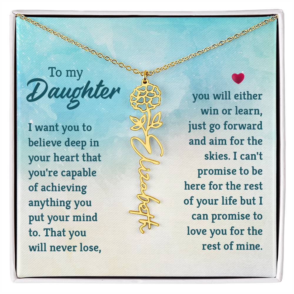 To My Daughter- Customizable Birth Flower Necklace