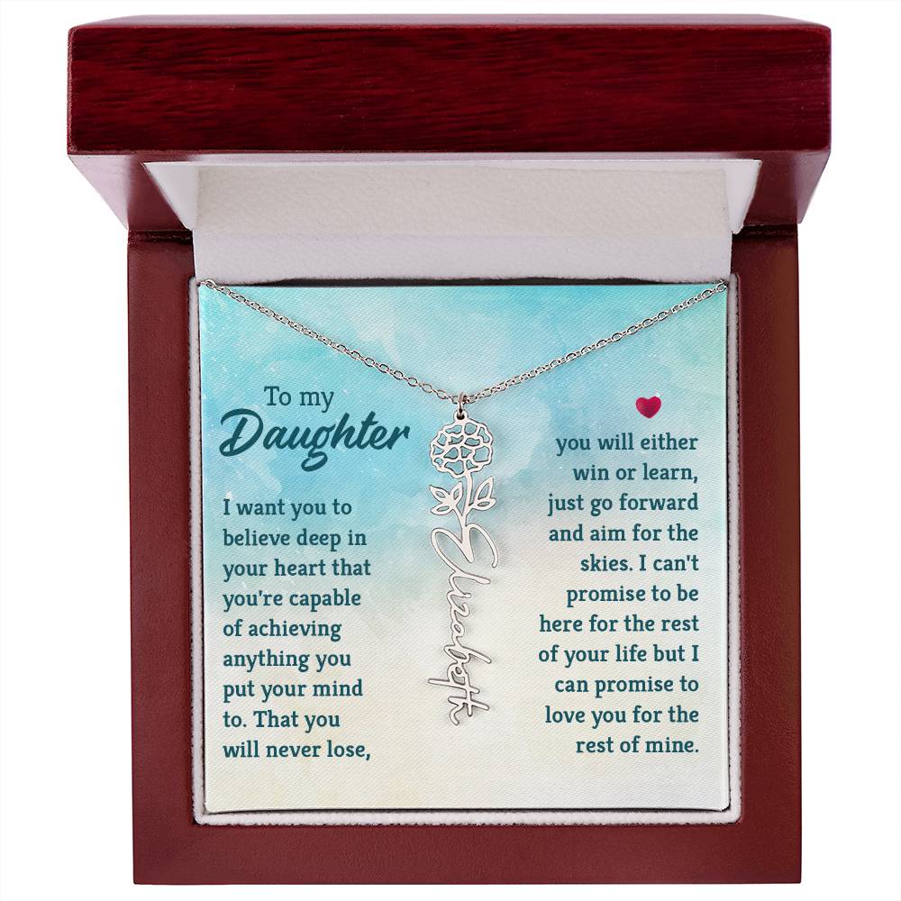 To My Daughter- Customizable Birth Flower Necklace