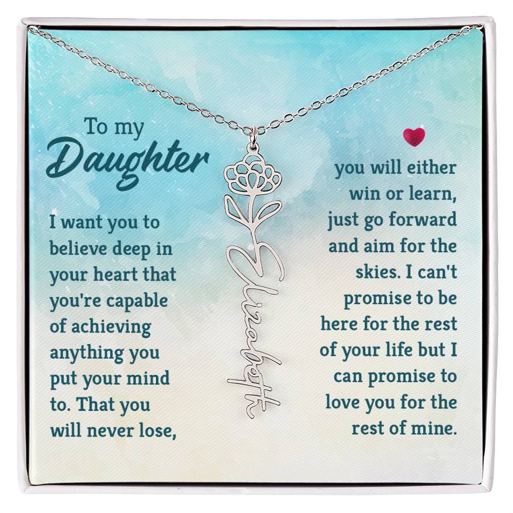 To My Daughter- Customizable Birth Flower Necklace