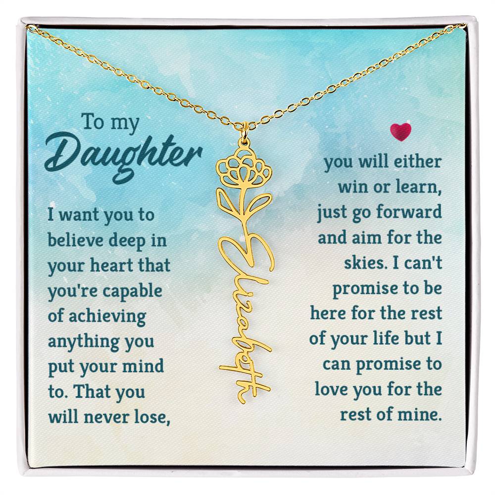 To My Daughter- Customizable Birth Flower Necklace