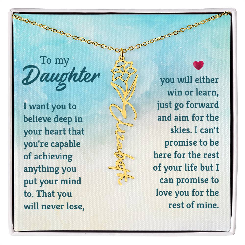 To My Daughter- Customizable Birth Flower Necklace