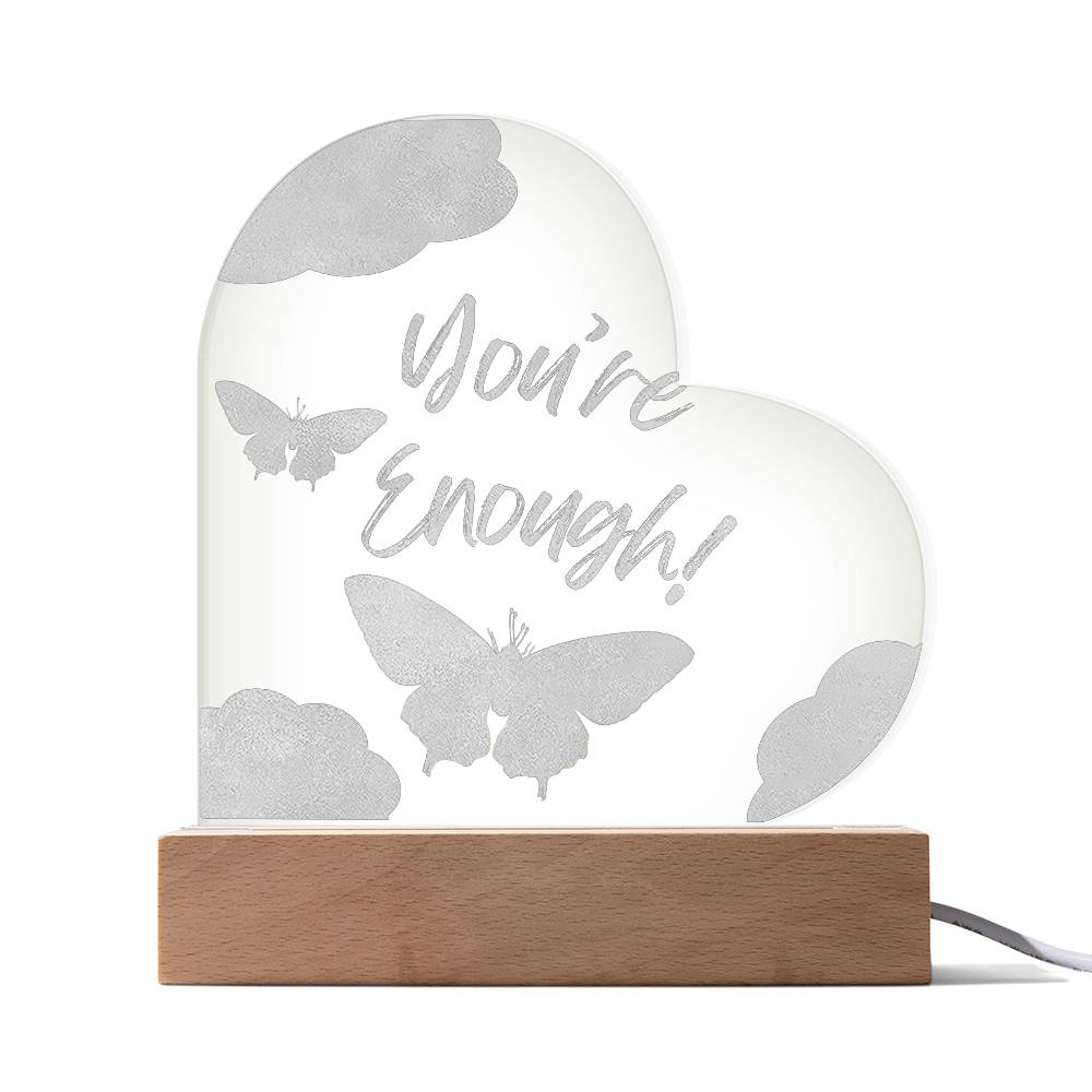 Engraved Acrylic Heart Plaque-Light