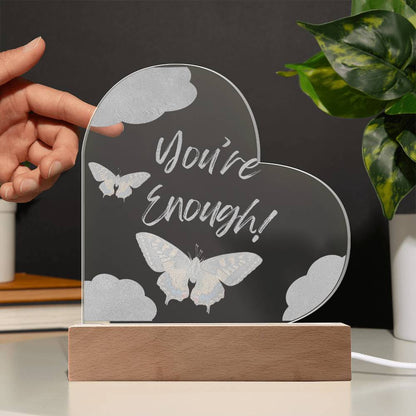 Engraved Acrylic Heart Plaque-Light