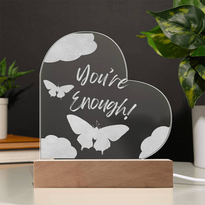 Engraved Acrylic Heart Plaque-Light