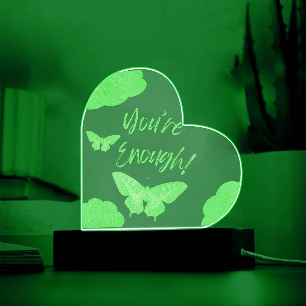 Engraved Acrylic Heart Plaque-Light