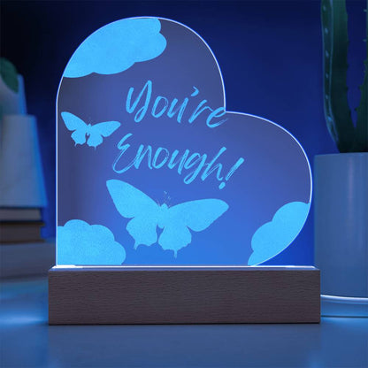 Engraved Acrylic Heart Plaque-Light