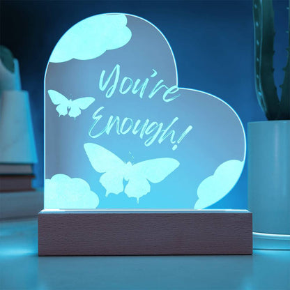 Engraved Acrylic Heart Plaque-Light