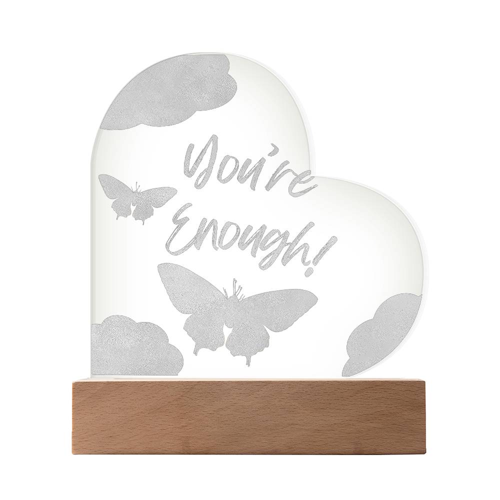 Engraved Acrylic Heart Plaque-Light