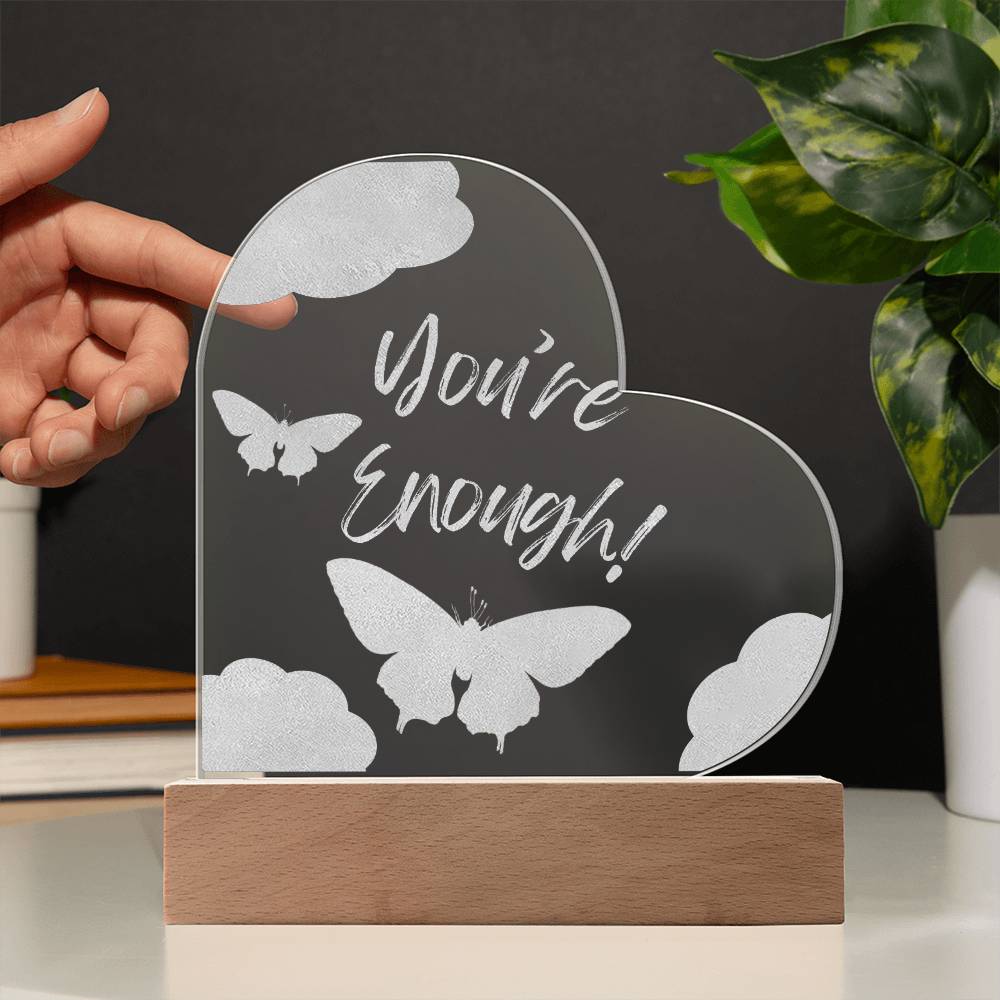 Engraved Acrylic Heart Plaque-Light