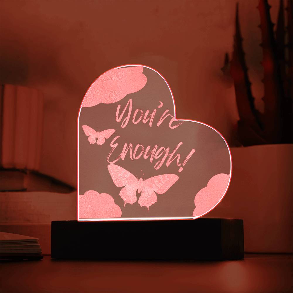 Engraved Acrylic Heart Plaque-Light