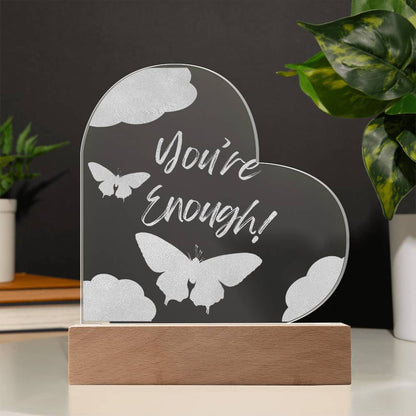 Engraved Acrylic Heart Plaque-Light