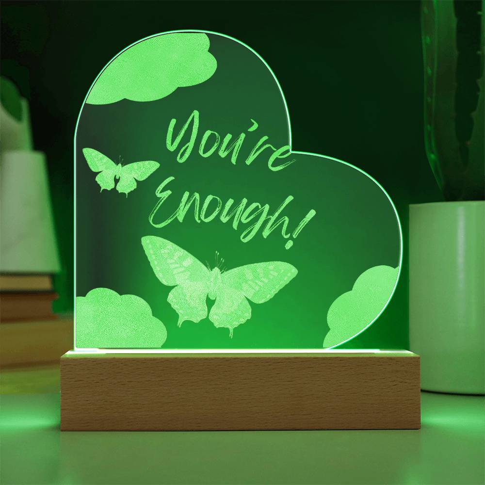 Engraved Acrylic Heart Plaque-Light