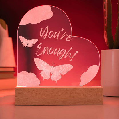 Engraved Acrylic Heart Plaque-Light