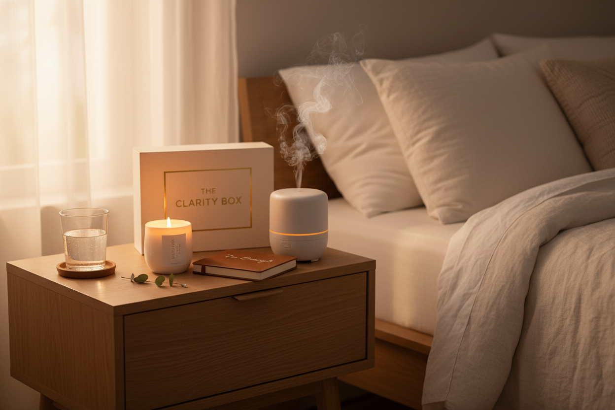 Clarity Box – Bedside Table Lifestyle