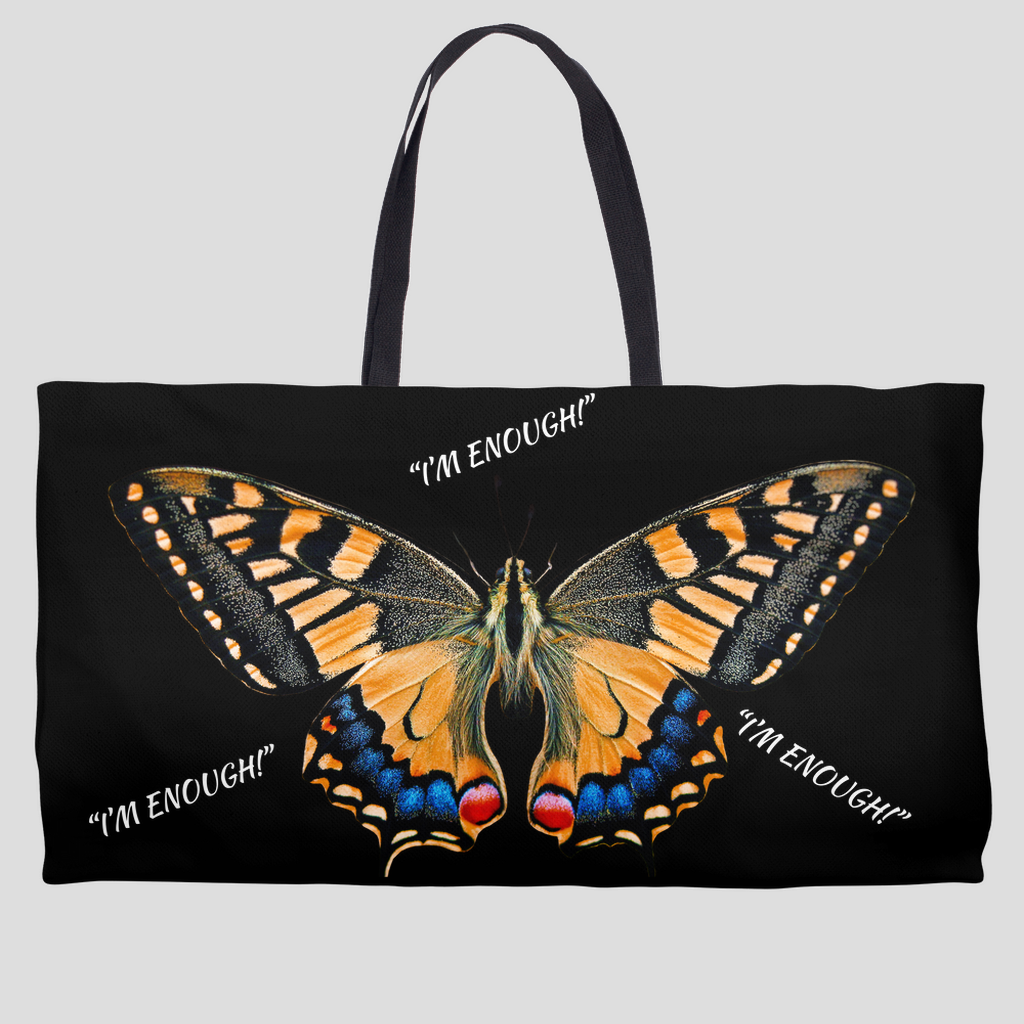 Inspirational Weekender Totes: (Black)-&quot;I&